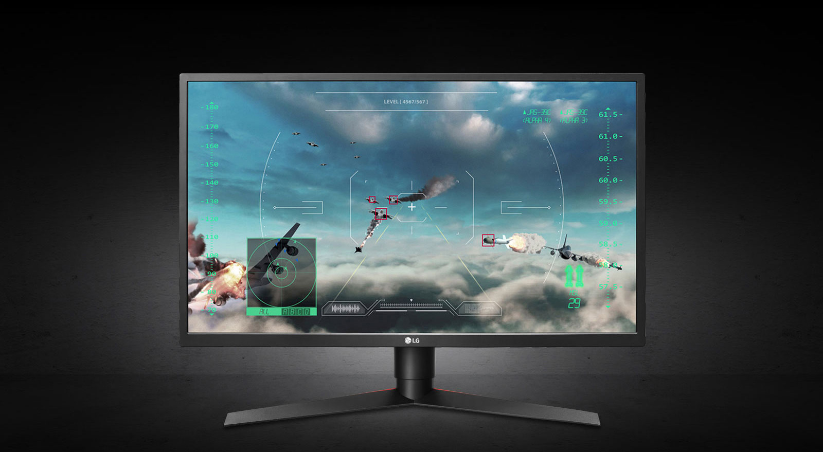 a shooting game as screenshot of monitor
