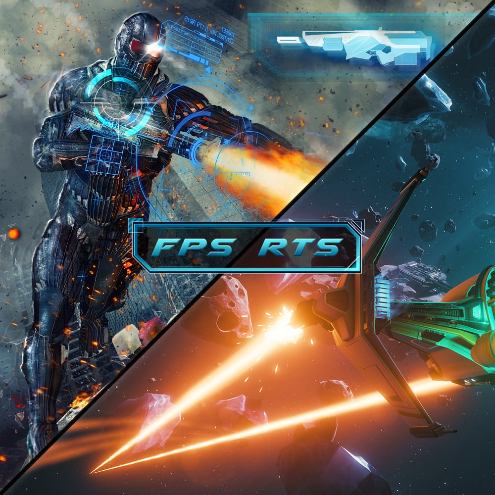 one image splited into two, showing different effect between fps-rts on and off