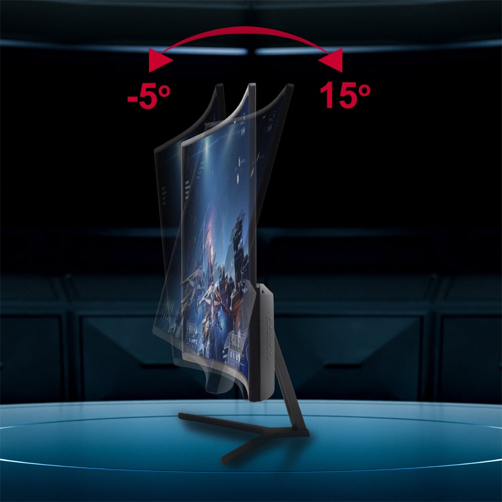 effect of the monitor showing different angle -5 degree to 15 degree