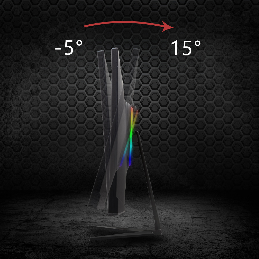 effect of the monitor showing different angle -5 degree to 15 degree