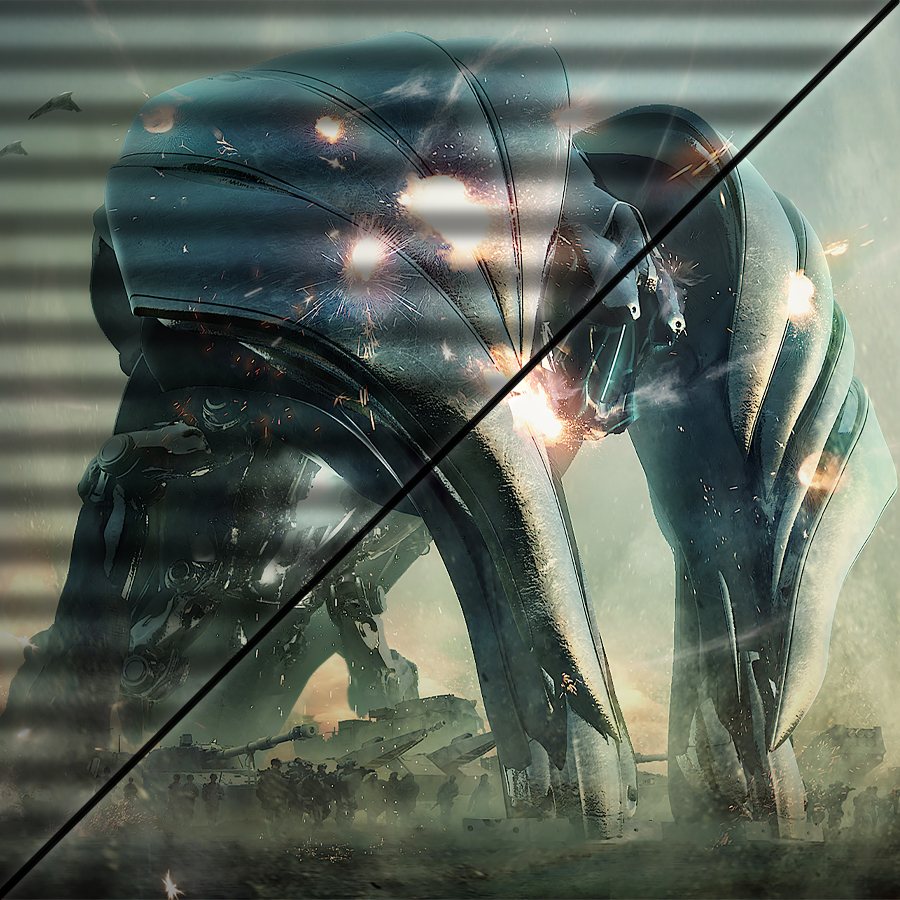 one image splited into two, showing different effect between Anti-Flicker with and without