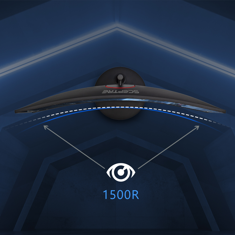 effect of the 1500R of the monitor
