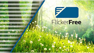 one image splited into two, showing differenct effect between flickerfree on and off