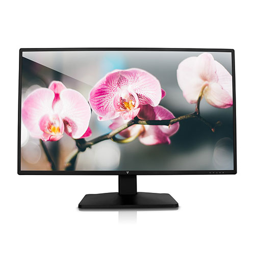 the monitor with a flower image as screen
