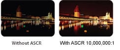 two same images showing different effect between ASCR with and without