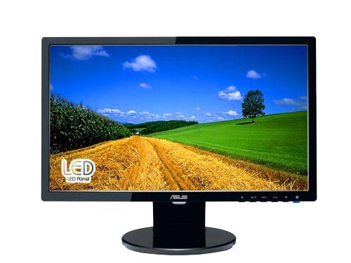 the monitor with rice field image as screen