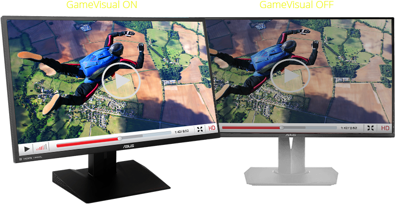 watching a movie showing different effect between gamevisual on and off