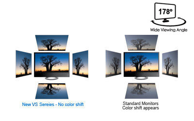 different angle of the monitors, showing the effect of no color shift
