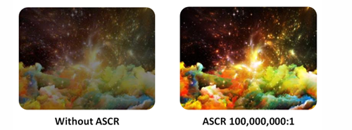 two same images showing different effect between ascr without and with