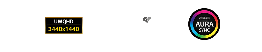 UWQHD iocn, 100Hz icon, Extreme Low motion blur icon, AURA icon
