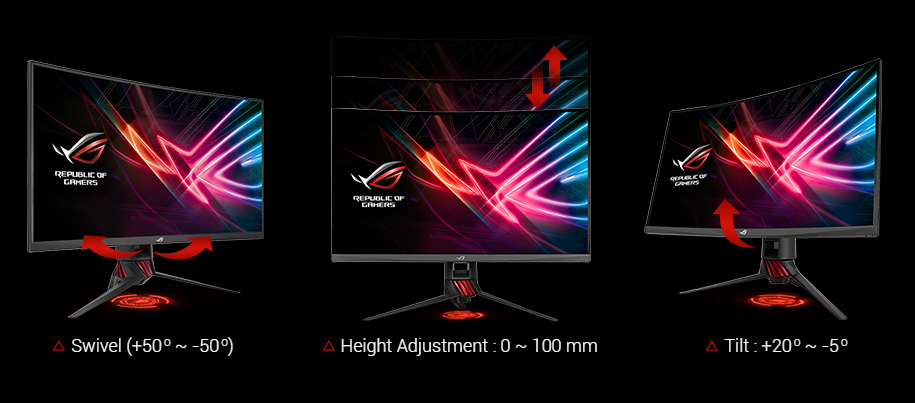 three different angles of the monitor