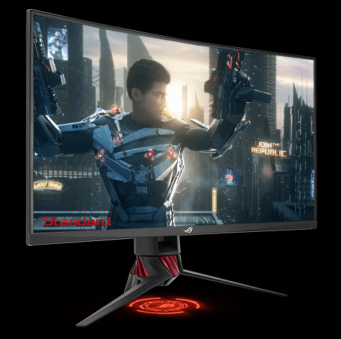 a fighting man as screen of the monitor