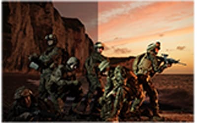 Game Art Showing a Squad of Soldiers on an Canyon Alien Planet