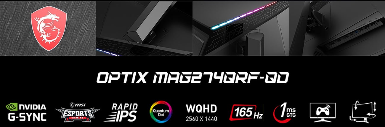 MSI Optix MAG274QRF-QD 27 LED IPS WQHD 165Hz G-Sync Compatible