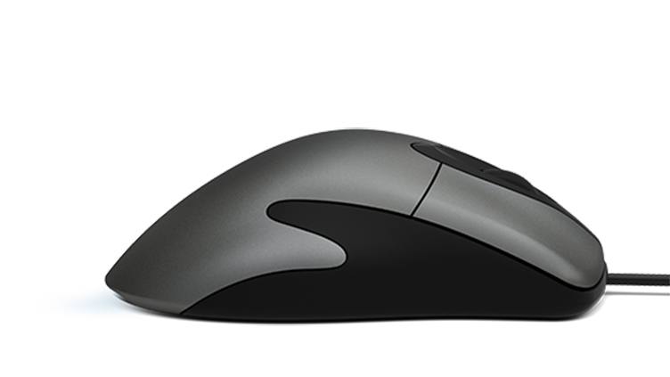 Microsoft Classic Intellimouse laying flat, facing to the right
