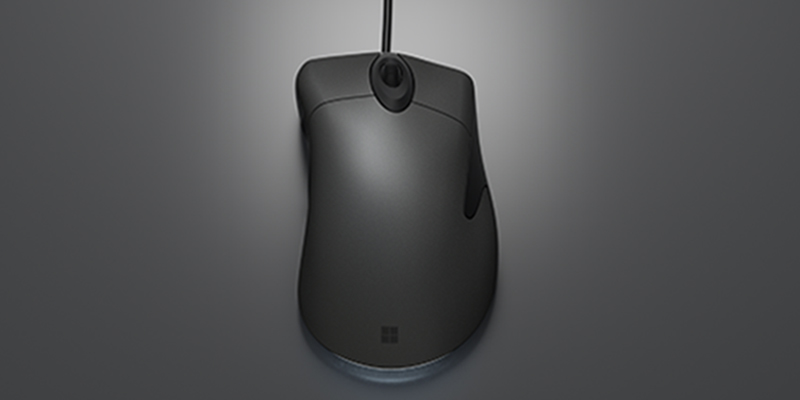 Microsoft Classic Intellimouse overhead view, facing up