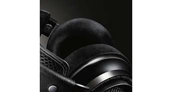Closeup of the Philips Fidelio X2HR Headphones Ear Cups