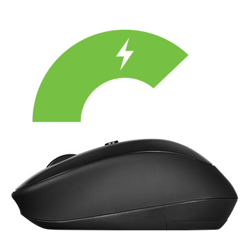 Rosewill Wireless Optical Computer Mouse angled to the left below a green energy odometer graphic