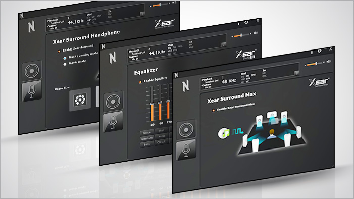 Three software windows for customizing the Rosewill NEBULA GX51