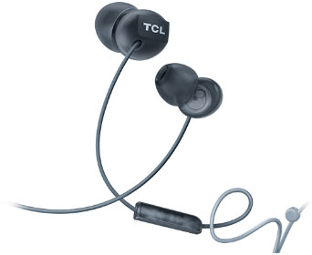 TCL Phantom Black In-ear Headphones Facing forward