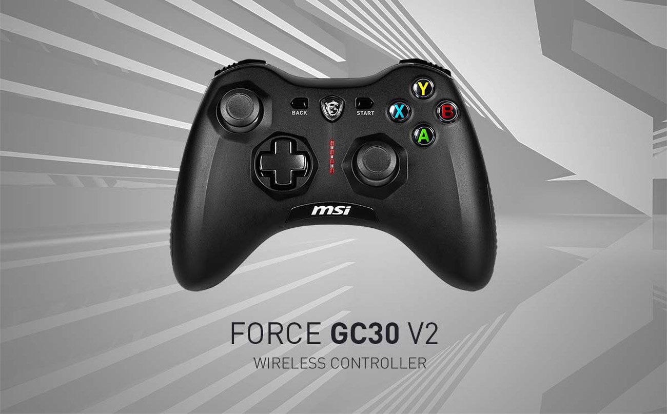 MSI Force GC30V2 White Wireless Gaming Controller, Dual Vibration Motors,  Dual Connection Modes, Interchangable D-Pads, Compatible with PC & Android