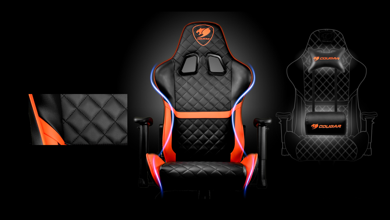 Gaming Chair Cougar Armor One Royal Black Computer, Up To 120 Kg, Pu  Leather/steel, 3d, 180° Folding Back, Ergonomic, Comfortable Work On  Computer, Healthy Back, Correct Posture, Massage Chair, Office Chair 