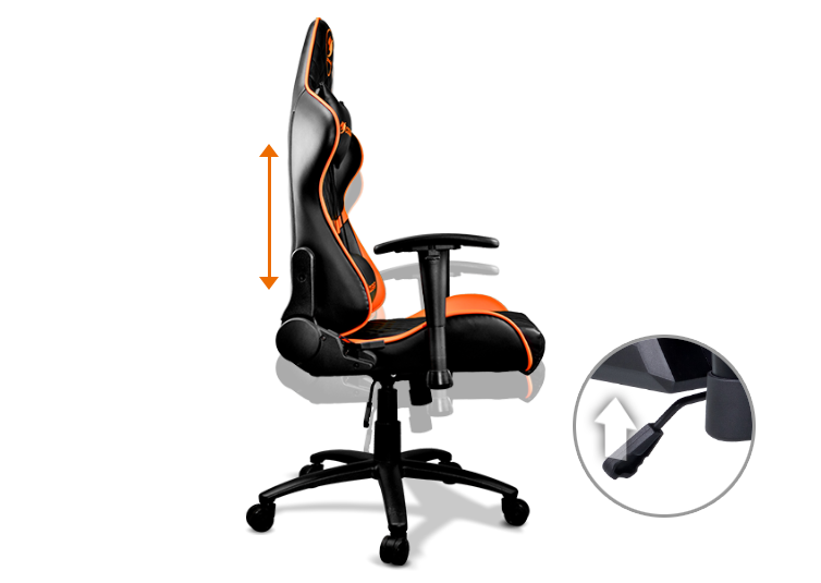 Gaming chair Cougar Armor black computer, up to 120 kg, PU leather, 4D,  180° folding