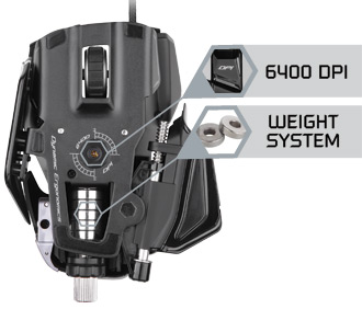 Mad Catz M.M.O. 7 Gaming Mouse - True 6400 DPI 'Twin-Eye' Laser Sensor with 4 Custom Settings