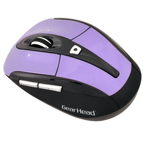 GEAR HEAD MPT3500PUR-CP10 Purple Tilt Wheel USB RF Wireless Optical Mouse 
