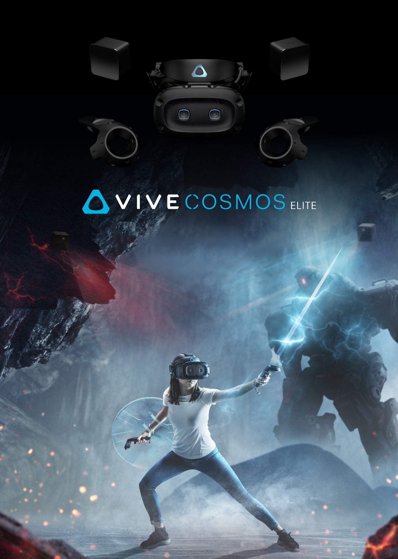 HTC VIVE Cosmos Elite VR Headset facing forward
