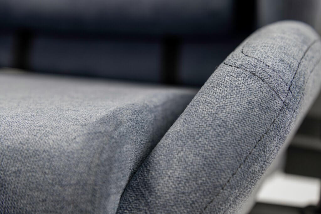 Close-up view of the seat