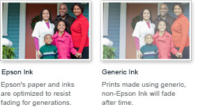 Comparison between Epson Ink and Generic Ink