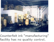 Counterfeit ink manufacturing site