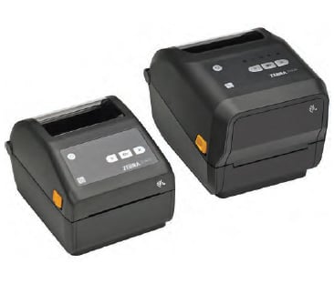 Two Zebra ZD420 Printers Angled Down to the Right