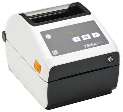 Zebra ZD420 Desktop Printer Angled Down to the Right