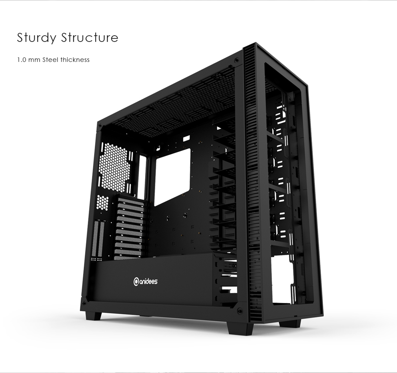 anidees AI Crystal XL AR V2 Tempered Glass Full Tower ATX Case