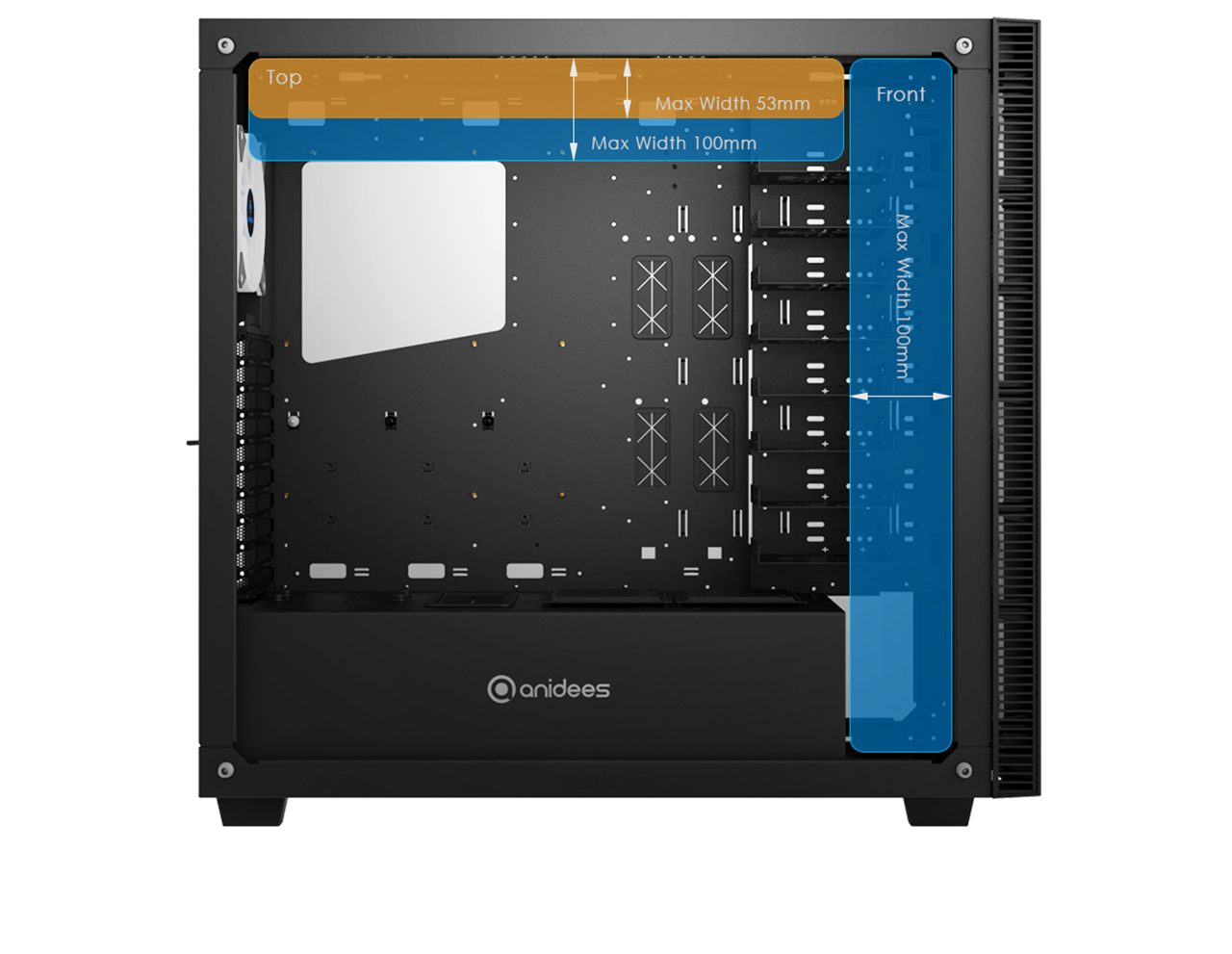 anidees AI Crystal XL AR V2 Tempered Glass Full Tower ATX Case