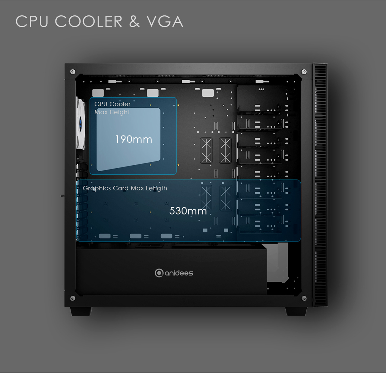 anidees AI Crystal XL AR V2 Tempered Glass Full Tower ATX Case