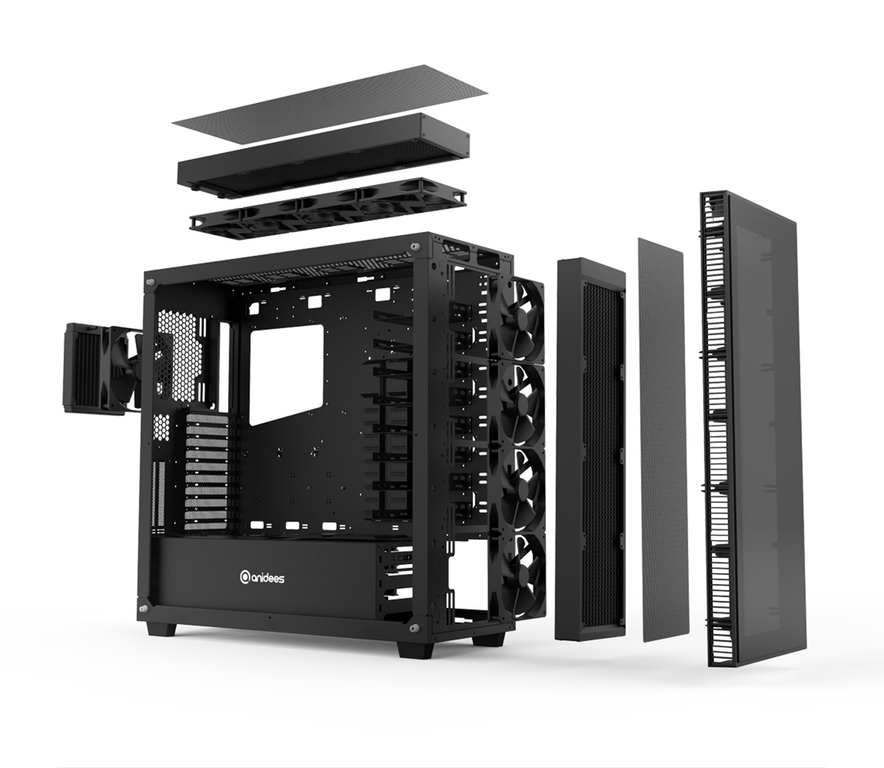 anidees AI Crystal XL AR V2 Tempered Glass Full Tower ATX Case