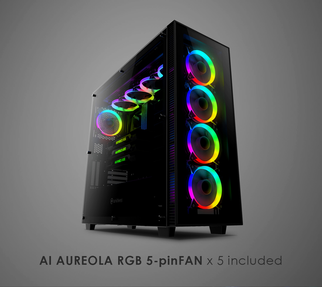 anidees AI Crystal XL AR V2 Tempered Glass Full Tower ATX Case