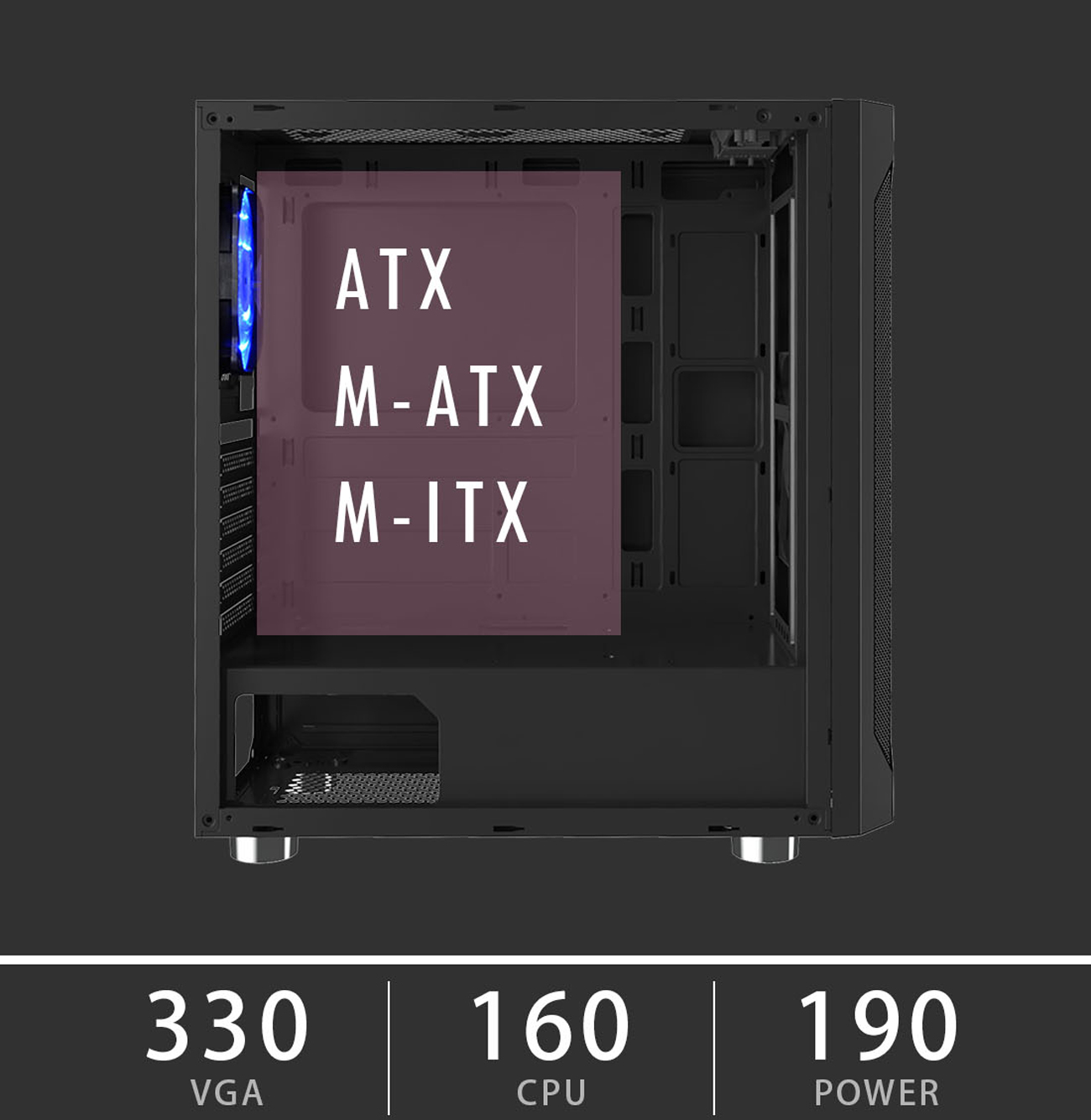 Montech FIGHTER 400 ATX Mid-Tower Computer Gaming Case