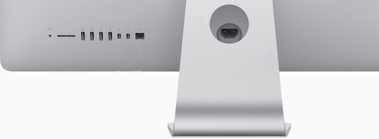 the rear of 2015 iMac showing its ports