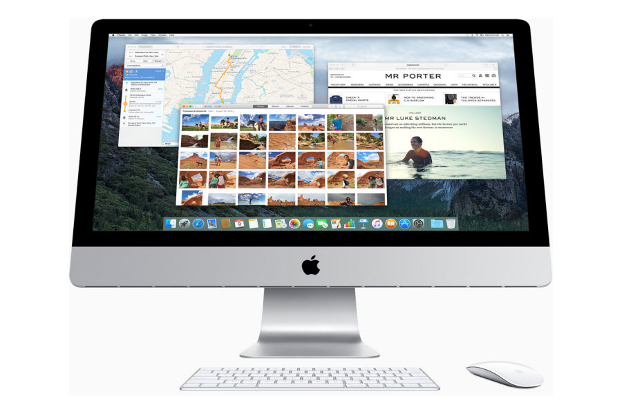 the main screen of OS X El Capitan