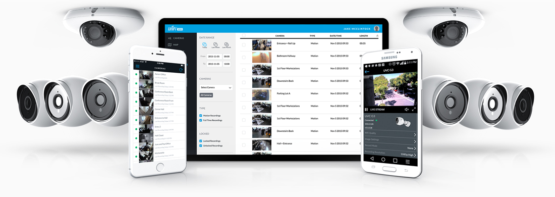 Management software UI on different devices.