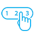 Logo of a Hand Pointing to a Panel with 1, 2 and 3