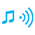 Connected Music 8th Notes with a Graphic Soundwave Coming from Them