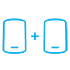 Two Speakers with a Plus Sign Between Them