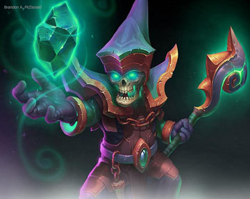 A picture of a monster holding a weapon in the left hand has multilayered brushstrokes