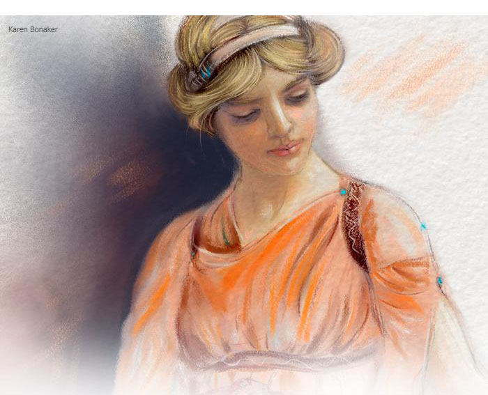 A drawing of a girl has beautiful amazing artistic feels