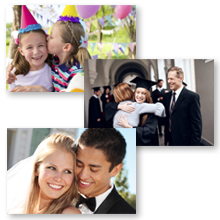 three pictures showing great memories in one's life